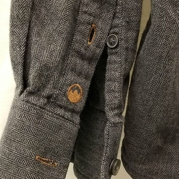 Farwest Shirt Men's Medium Grey Wicked Flannel Button Up Traditional Fit Office - Picture 4 of 10